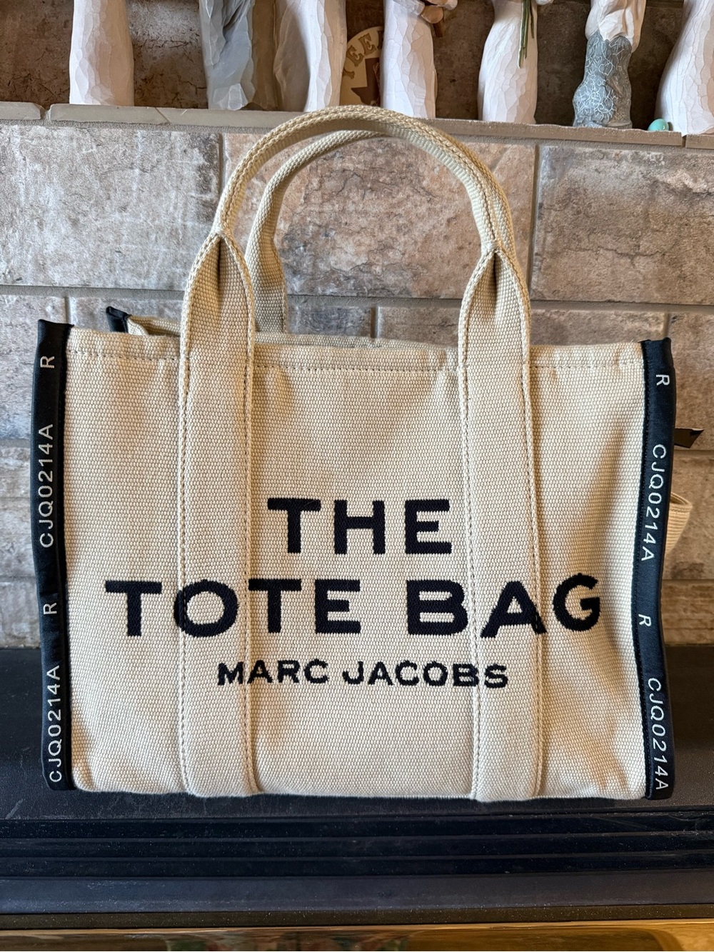 Marc Jacobs Beige Canvas Tote with Black Logo
